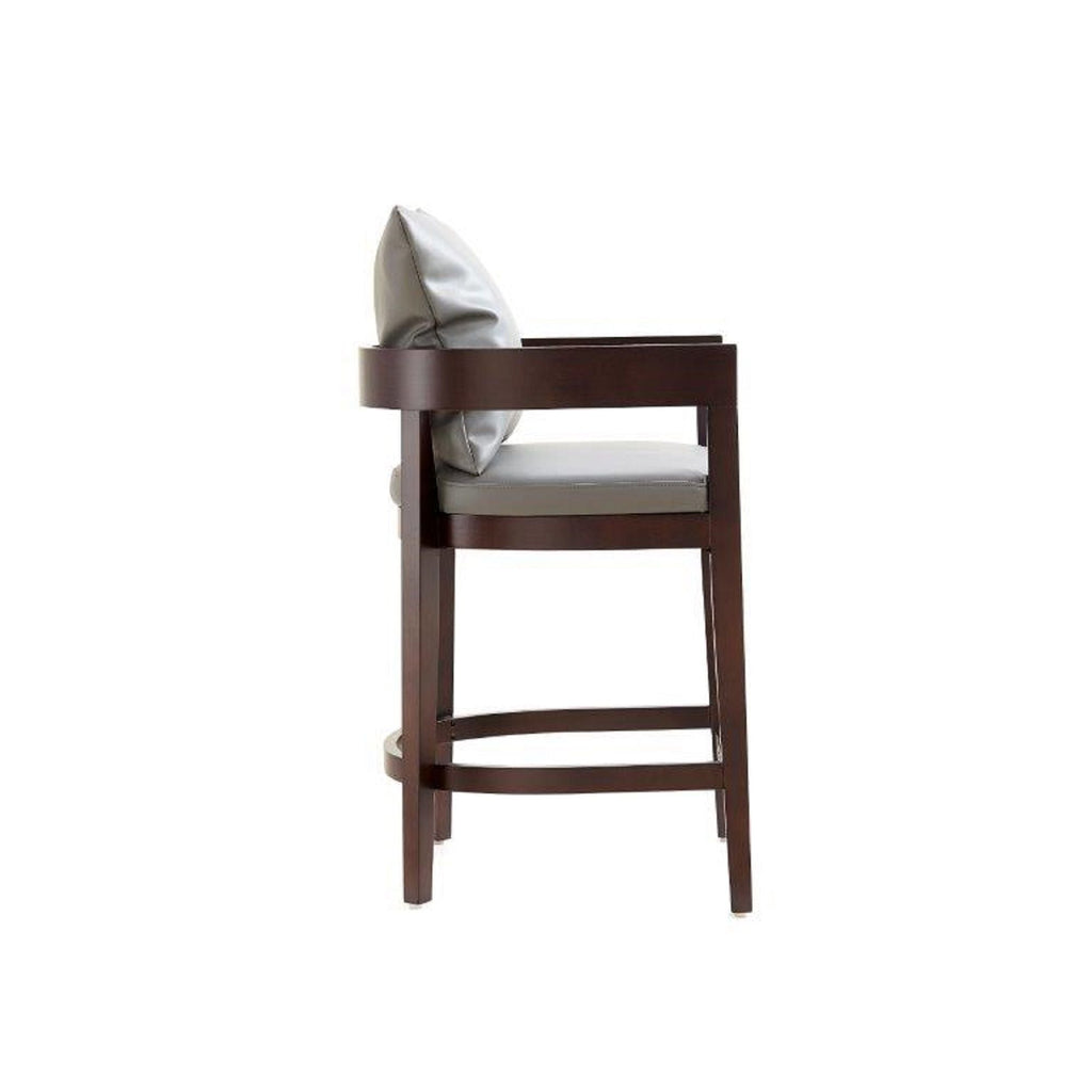 Mid-Century Modern Counter Stool with Upholstered Seat - Multiple Colors