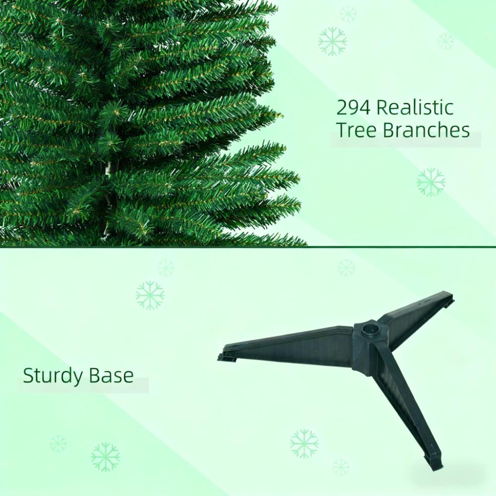 Artificial Pencil Christmas Tree with Slim Profile - Green