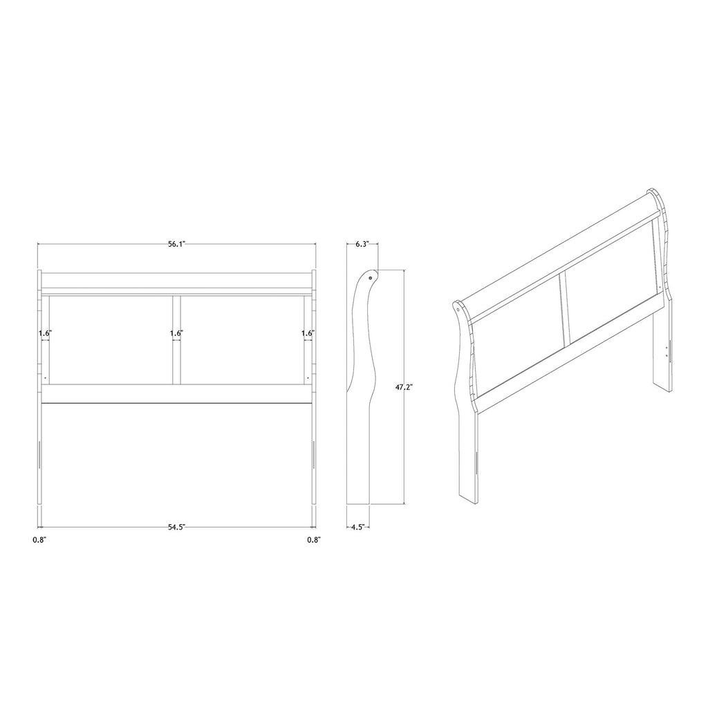Modern Sleigh Bed with LED Lighting - Blue or White