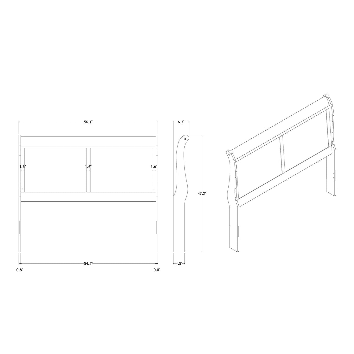 Modern Sleigh Bed with LED Lighting - Blue or White