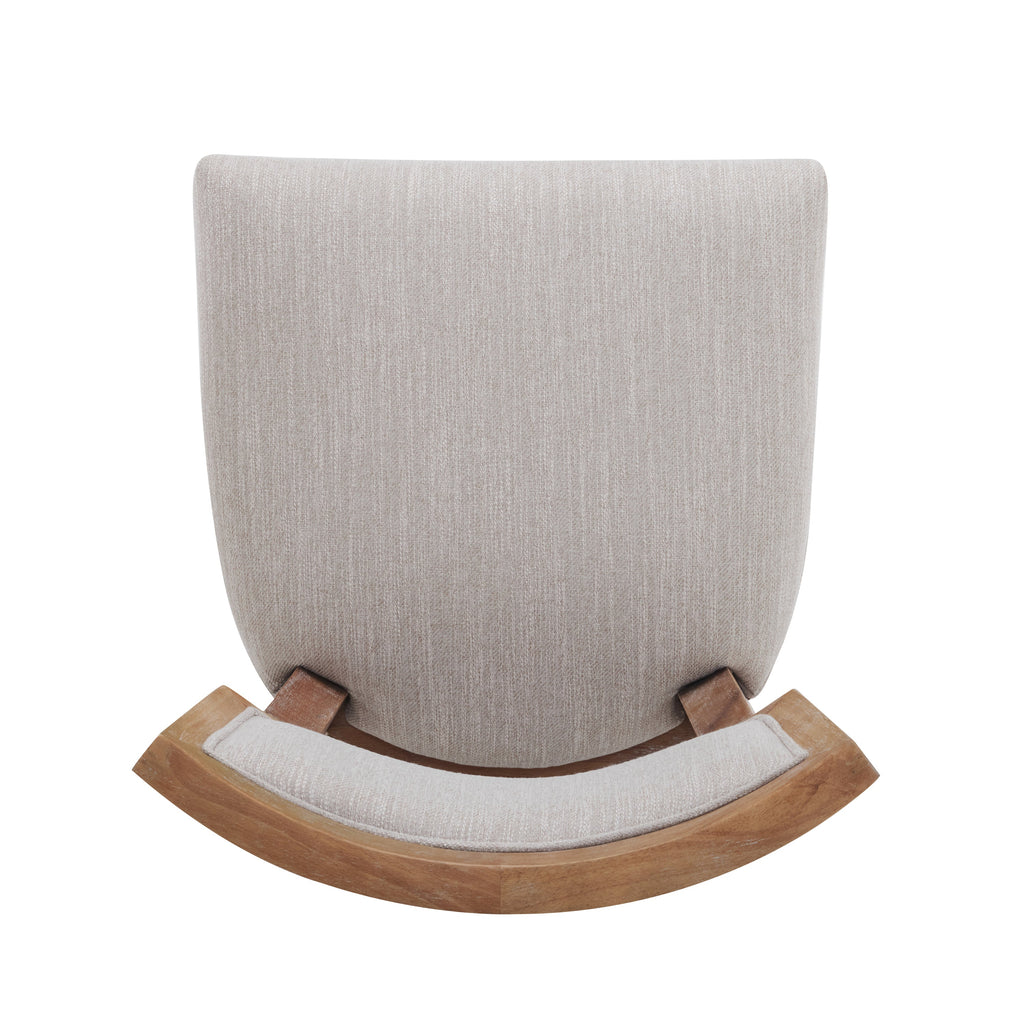 Upholstered Counter Stools Set of 2 with Ergonomic Back - Beige & Natural