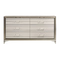 White Dresser with Built-In LED Lighting and Chrome Accents