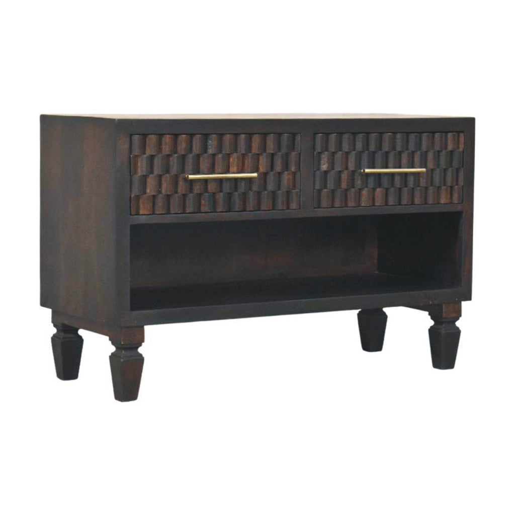 Solid Wood Shoe Storage Unit with Velvet Mocha Finish