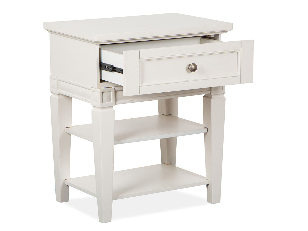 Willowbrook - Open Nightstand - Egg Shell White With Slight Rub Through