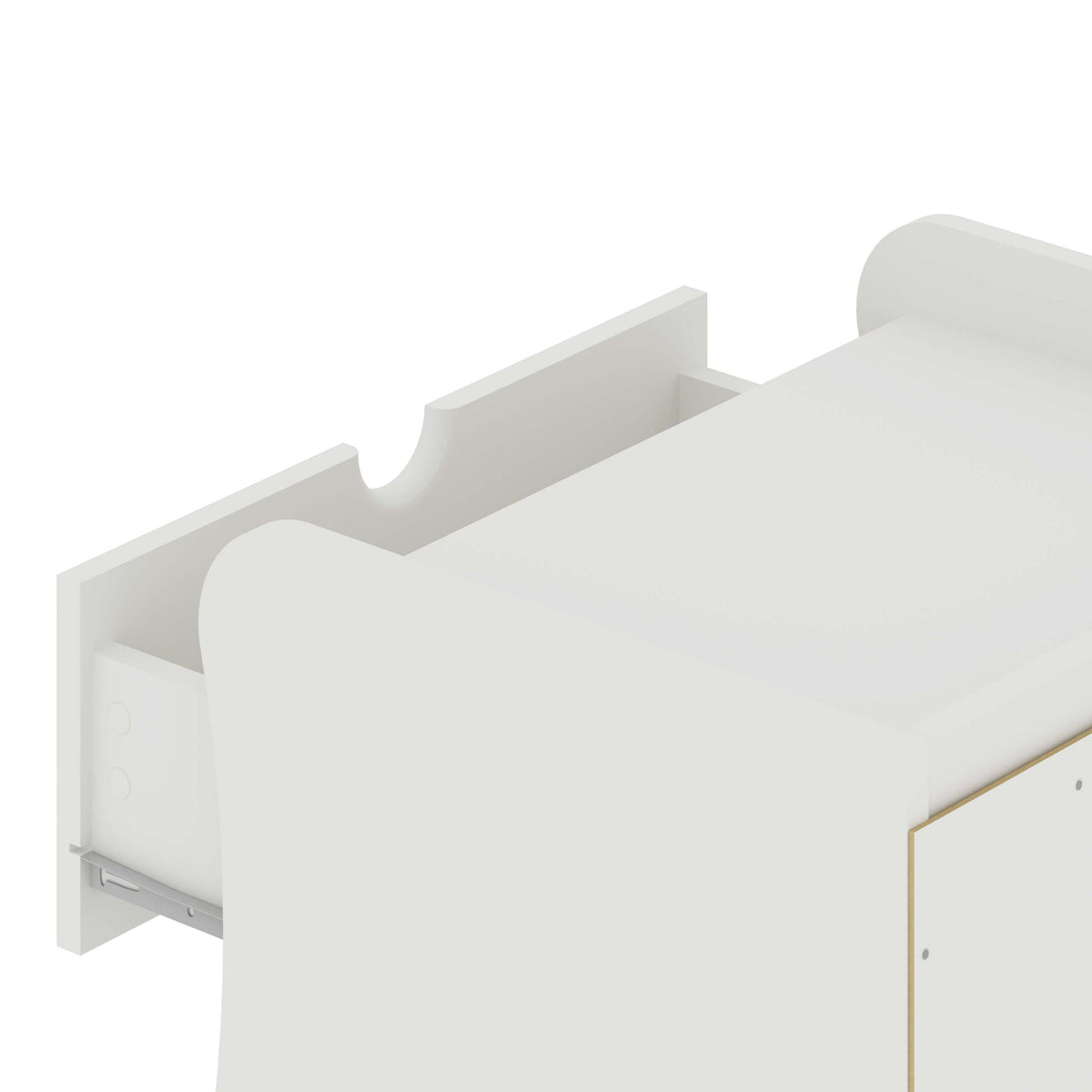 Nightstand with 3 Drawers and Quiet Glide - White or Dark Gray