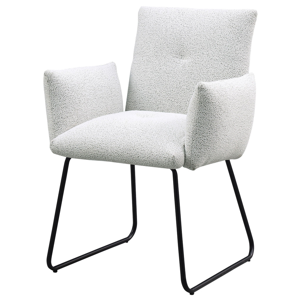 Ackland Upholstered Dining Arm Chair Light Grey (Set of 2)