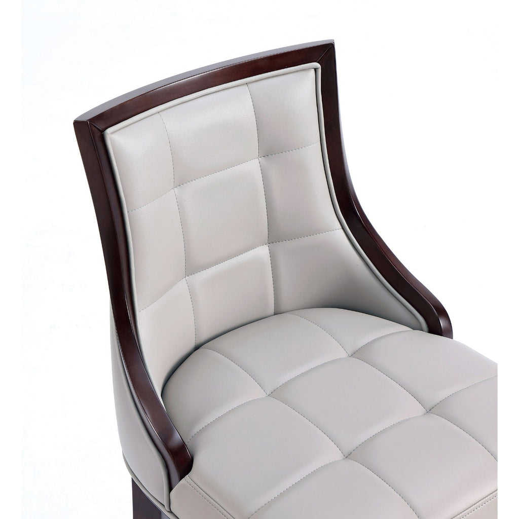 White Bar Height Stool with Solid Wood Frame - Traditional Design