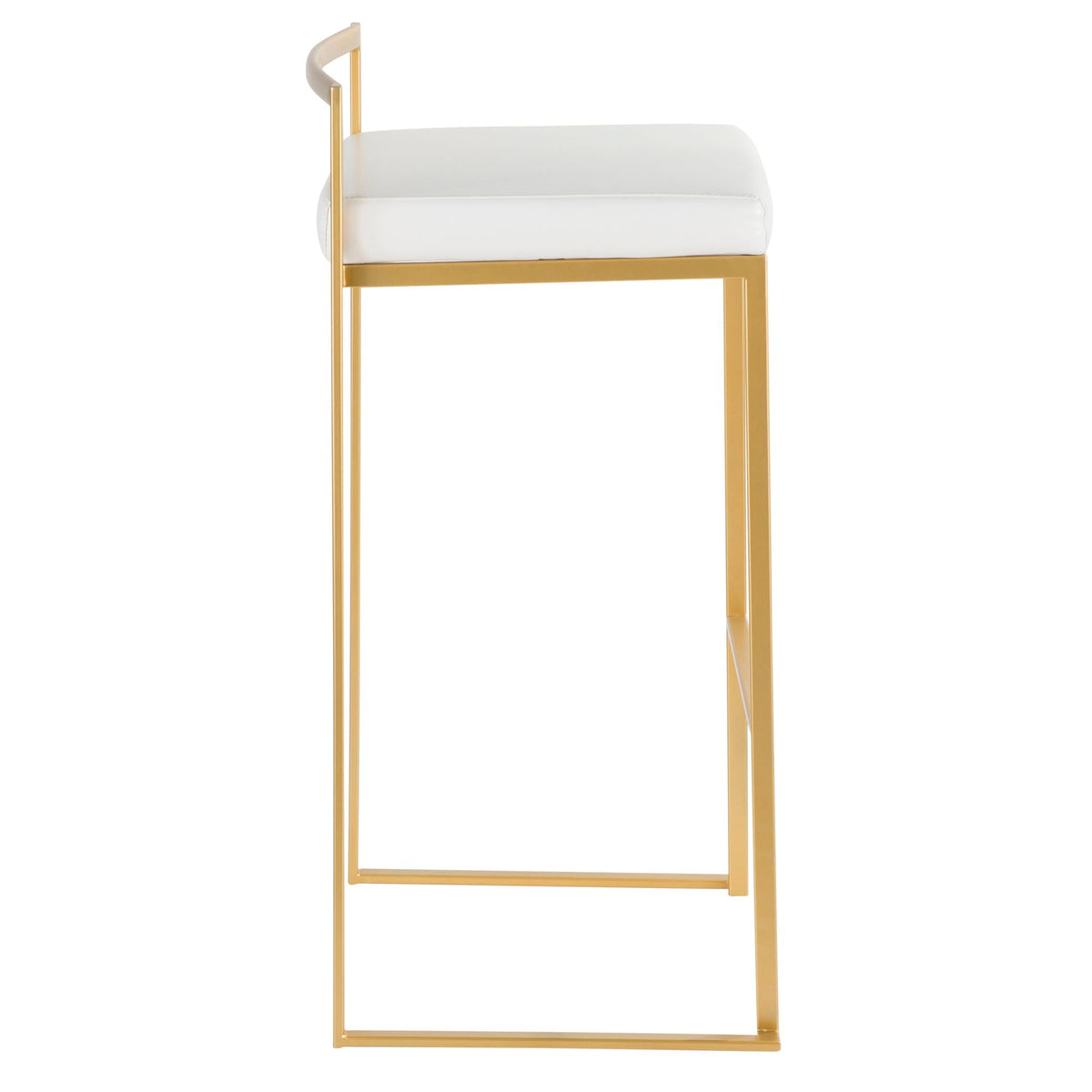 Contemporary Stackable Barstool Set with Upholstered Seat - Multiple Colors