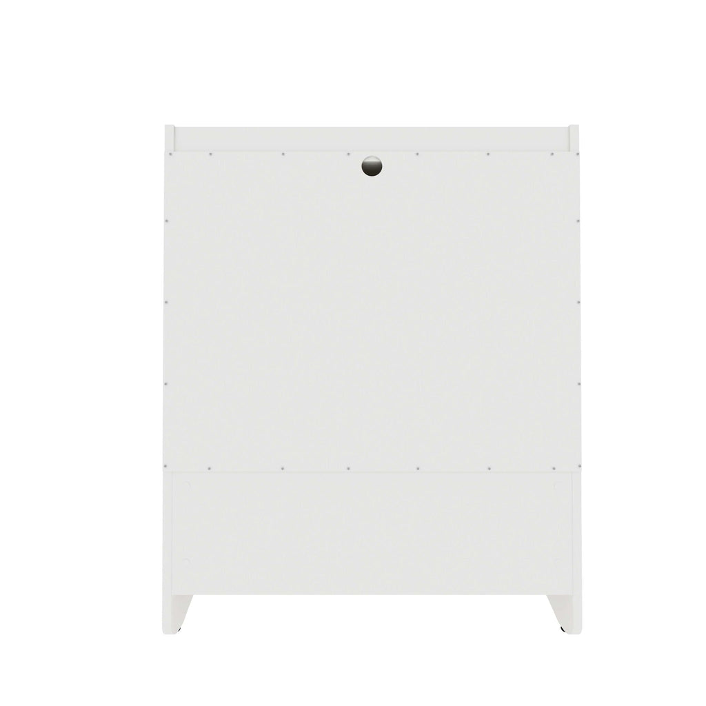 Nightstand with 3 Drawers and Quiet Glide - White or Dark Gray