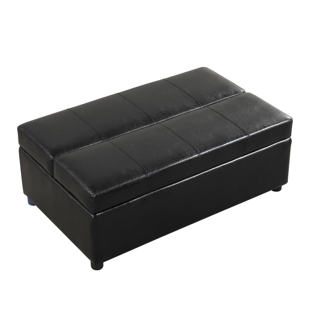 Twin Size Folding Ottoman Sleeper Bed with Mattress - Light Brown, Black, Dark Gray, White