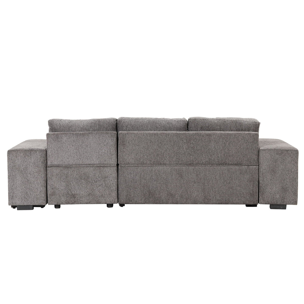 Reversible L-Shape Sleeper Sectional Sofa with Storage Chaise and 2 Stools - Multiple Colors
