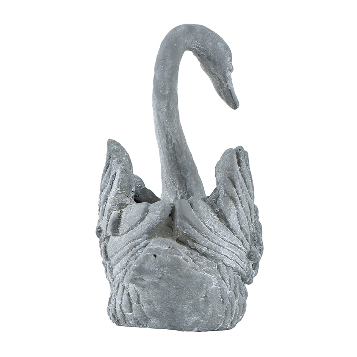 MGO Swan Planter with Decorative Sculpted Design - White