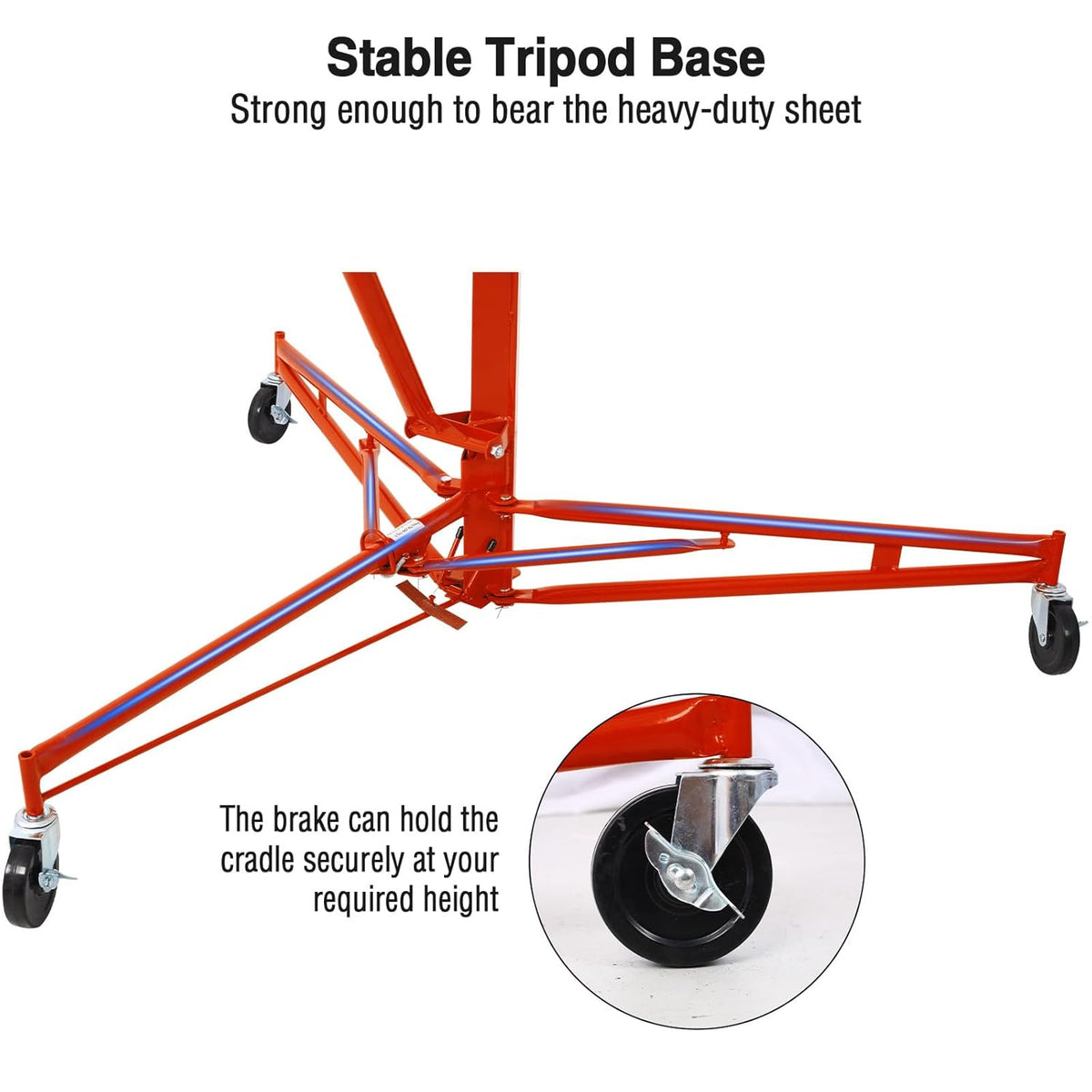 11FT Heavy Duty Sheetrock Hoist Drywall Lift with Telescopic Arm - Red