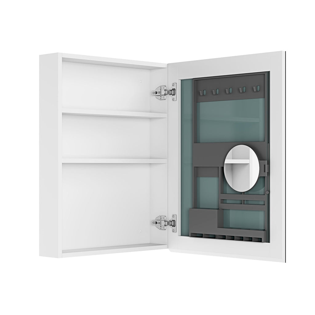 Frameless Mirror Medicine Cabinet with Beveled Edges - Bathroom Storage