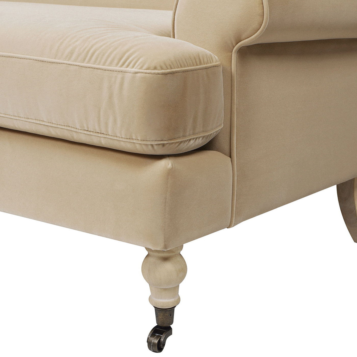 Two Cushion Tightback Sofa with Removable Cushions - Beige or Light Brown