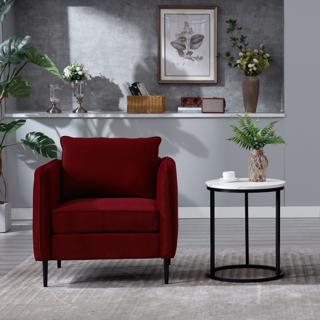 Accent Chair with Removable Pillow - Dark Green or Dark Red
