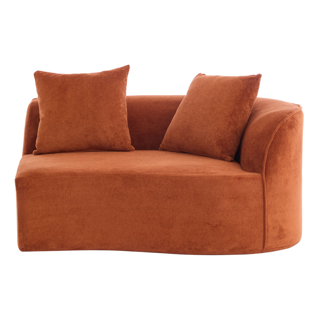 126" Curved Sectional Sofa with Full Foam - Dark Orange