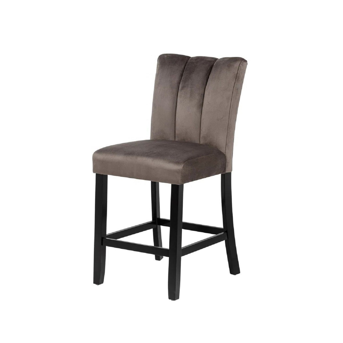 5 Piece Counter Dining Set with Faux Marble Tabletop - Black / Brown