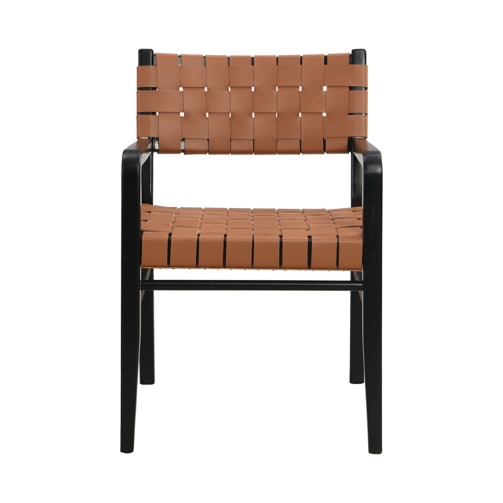 Modern Upholstered Dining Chair with Ergonomic Comfort - Black or Light Brown