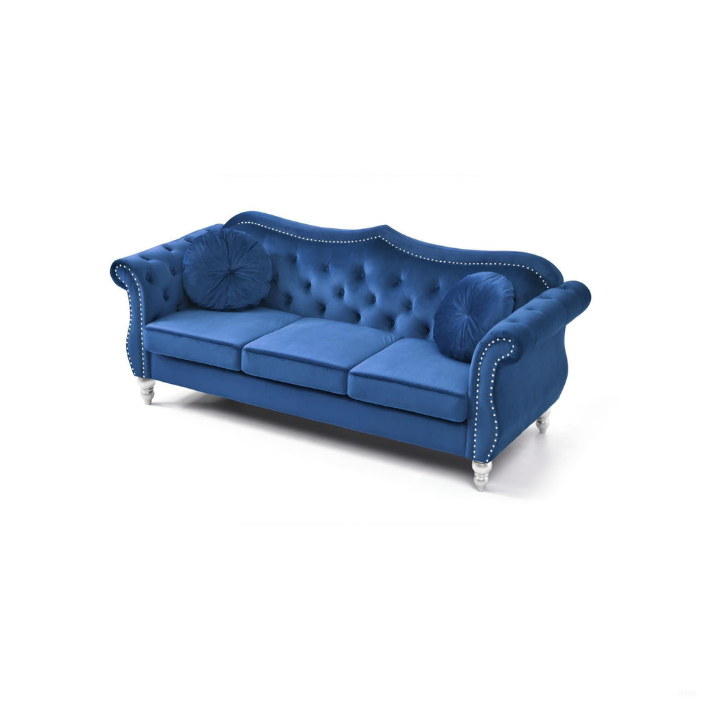 Hollywood Sofa with Tufted Back and Nailhead Trim - Multiple Colors