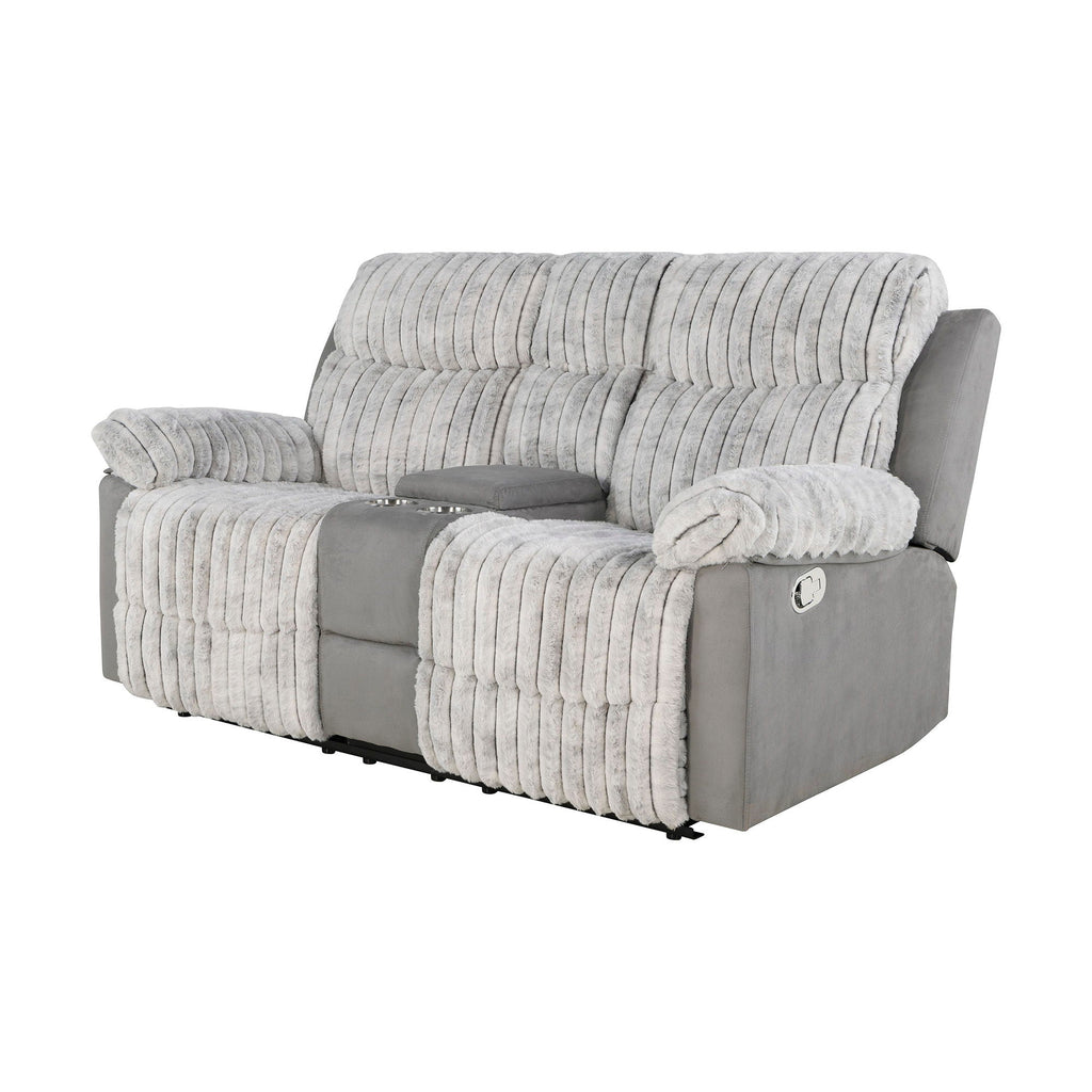 Manual Reclining Loveseat with Console - Dark Brown or Gray