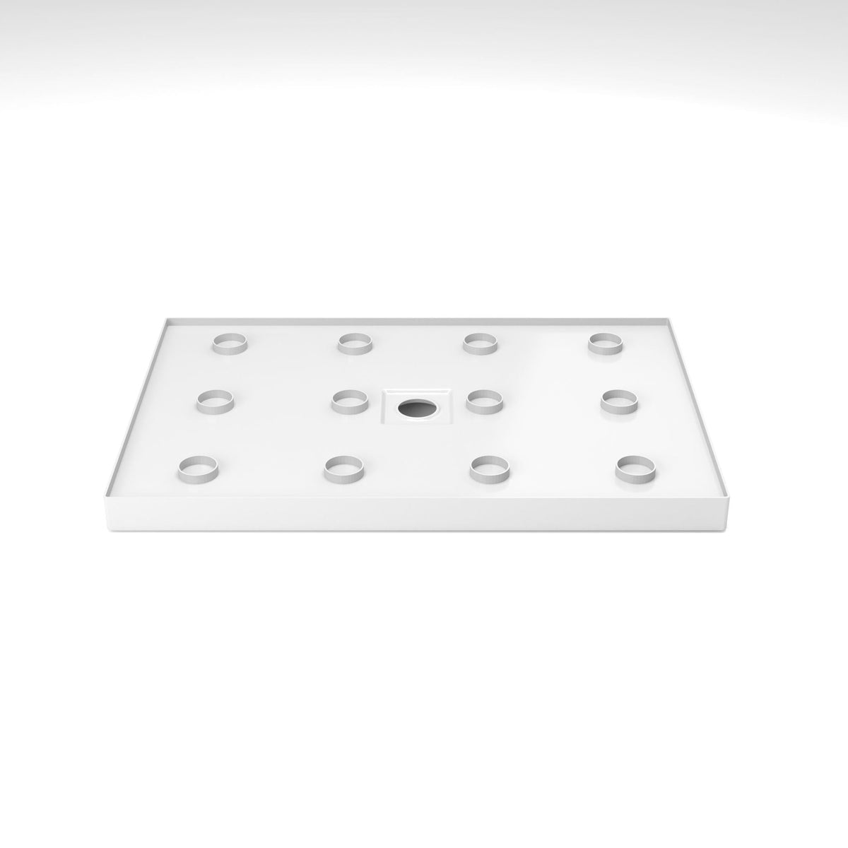 Gloss White Shower Base with Center Drain - Durable Acrylic Construction