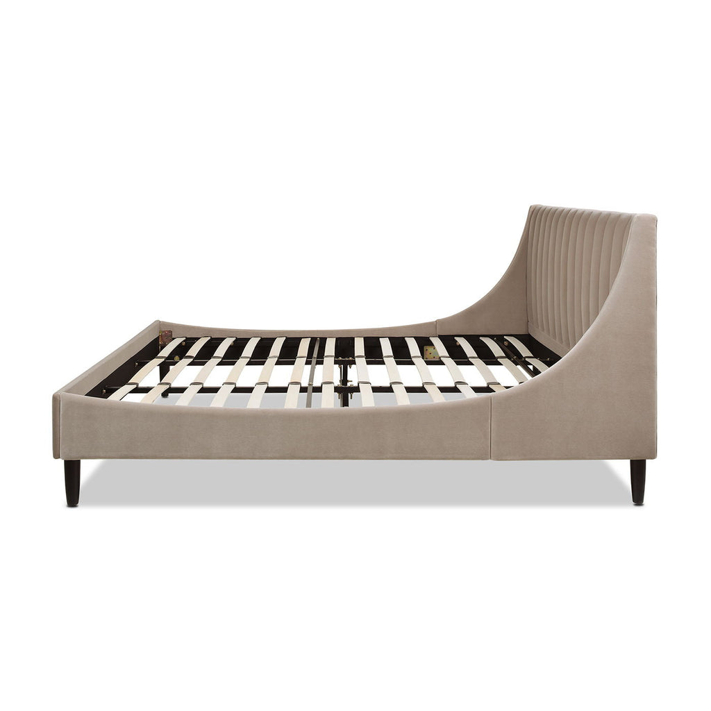Vertical Tufted Modern Headboard Platform Bed Set with Upholstered Finish - Multiple Colors