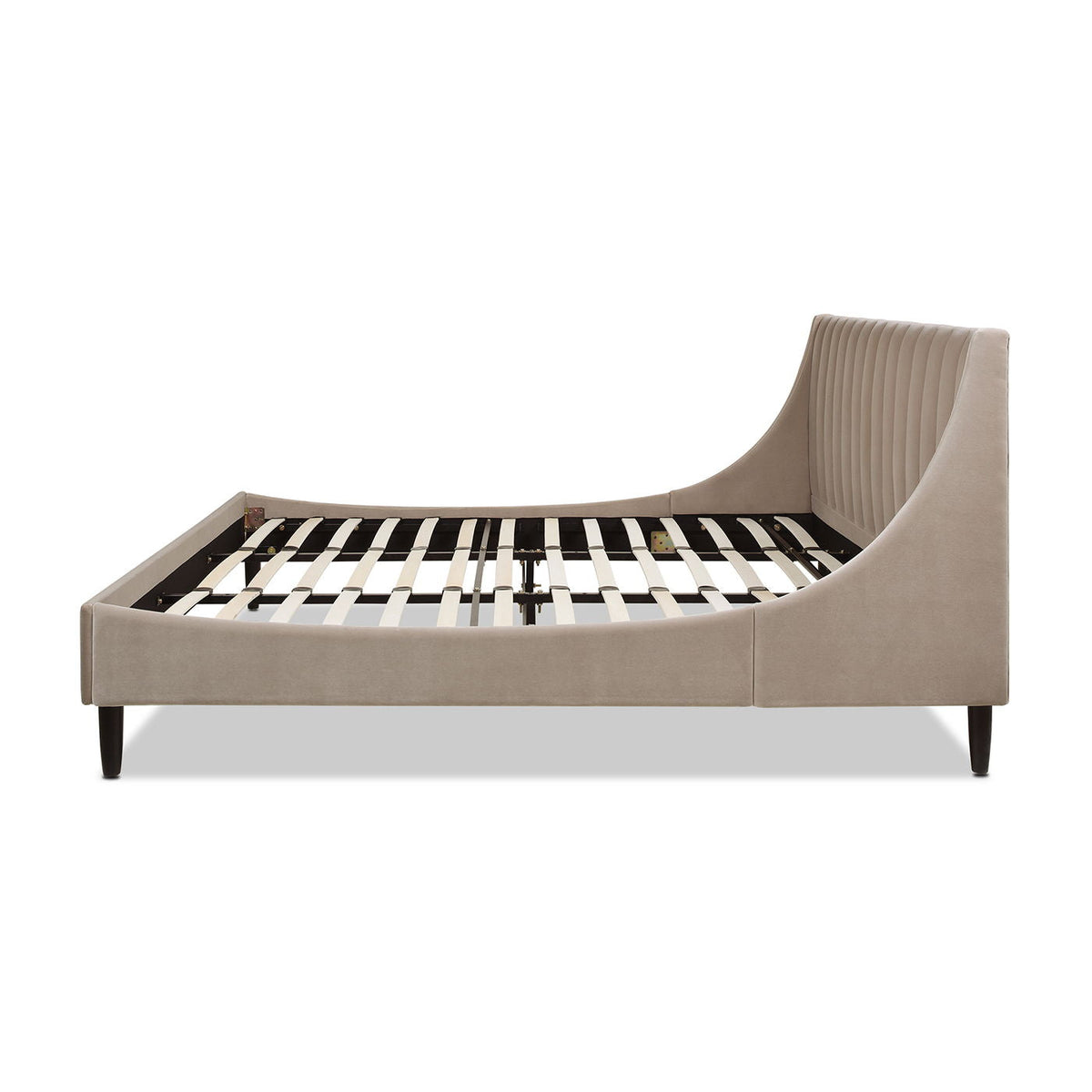 Vertical Tufted Modern Headboard Platform Bed Set with Upholstered Finish - Multiple Colors