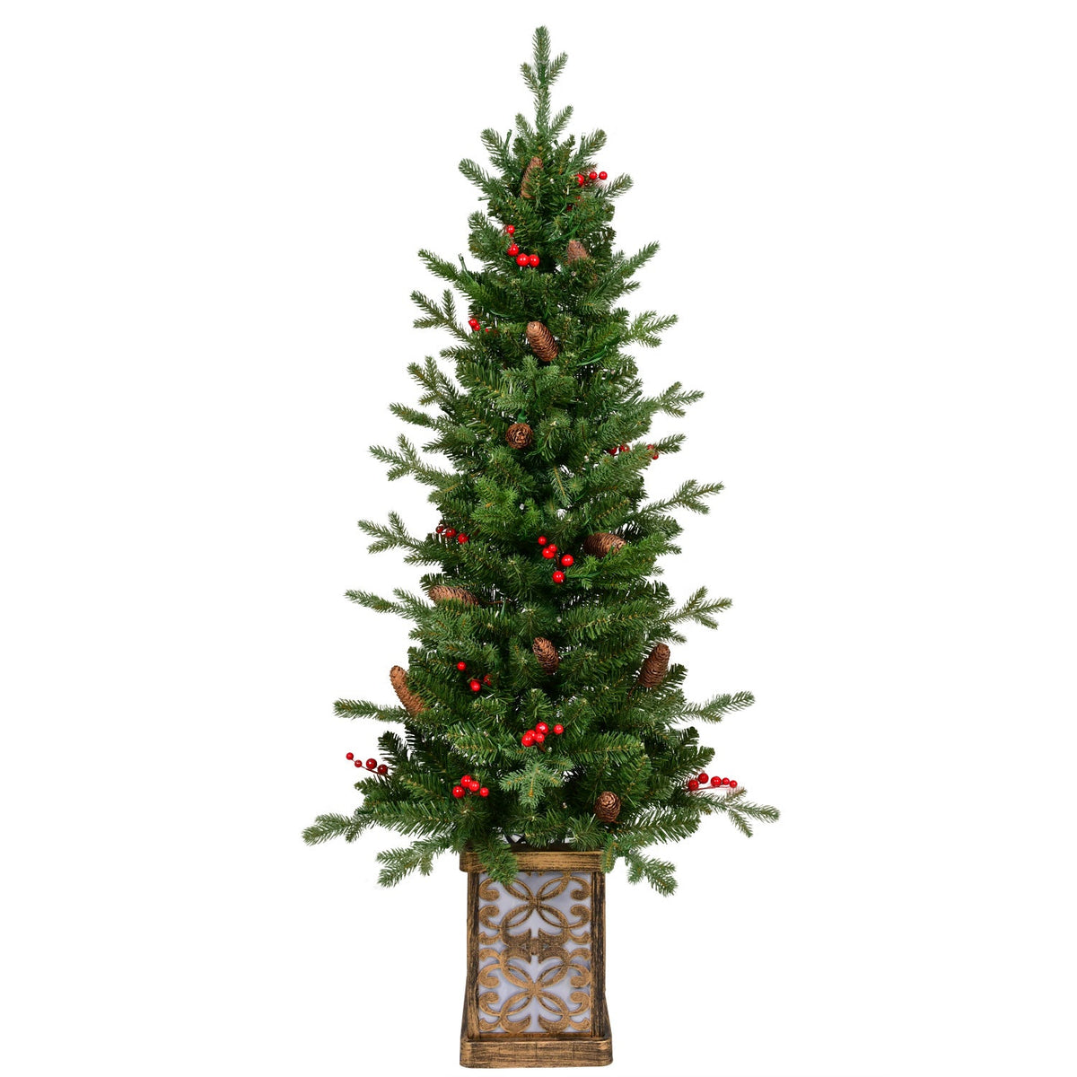 4FT Pre-Lit Christmas Tree with Warm Lights - Green