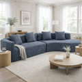 132" Modern Sectional Sofa with Curved Modular Design - Chenille