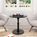 23'' Round Side Table with Water-Resistant Finish - Black