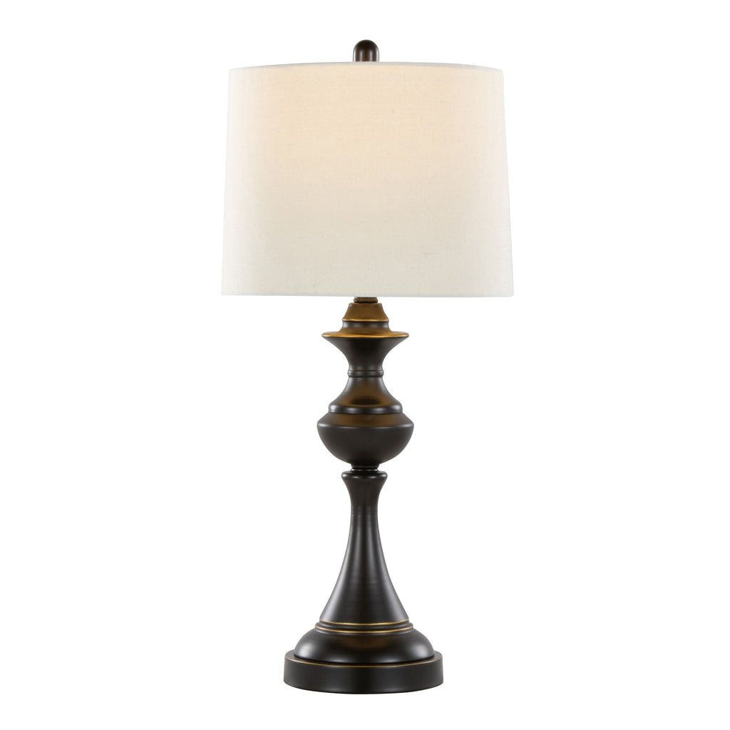 Contemporary Table Lamp Set with Tiered Design - Black