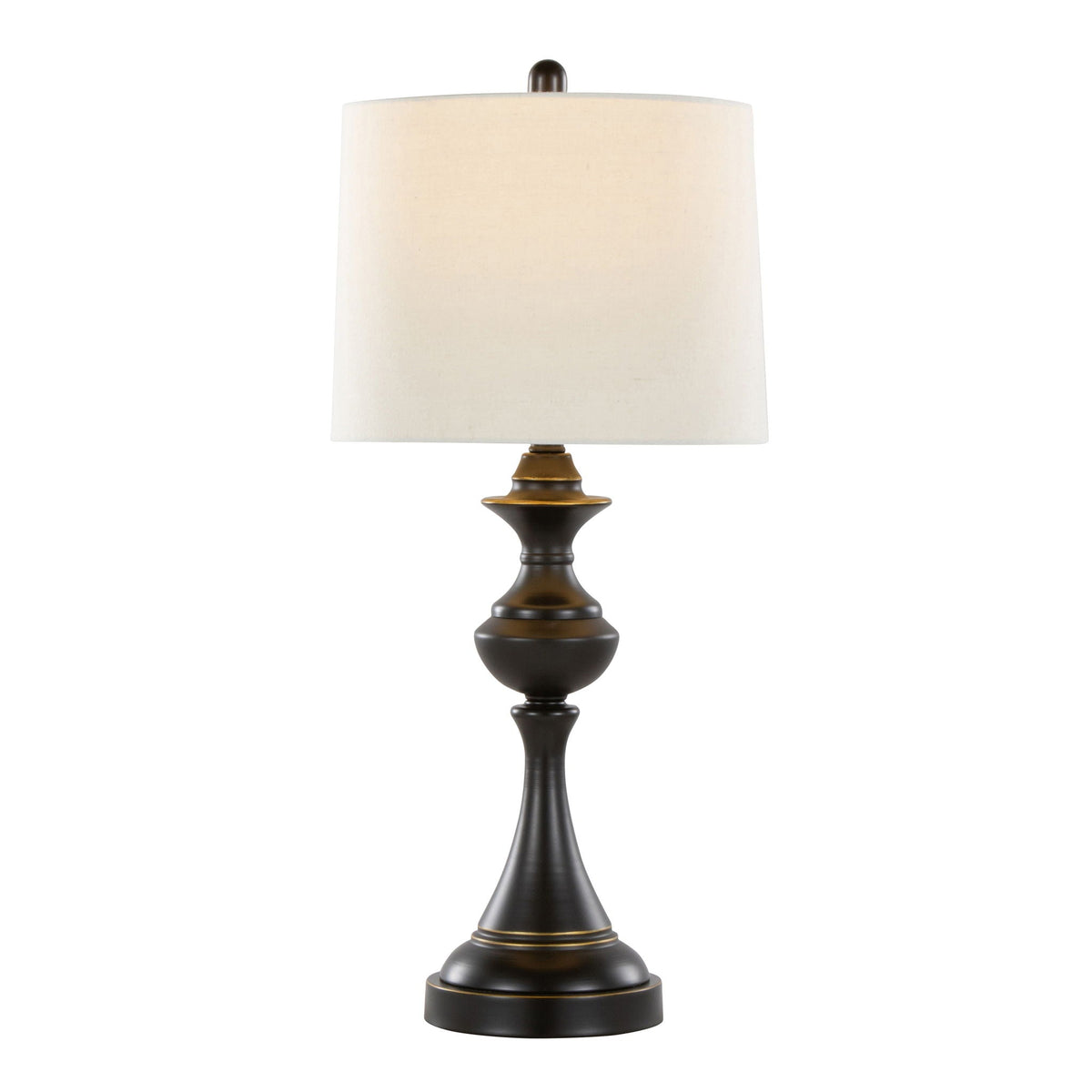 Contemporary Table Lamp Set with Tiered Design - Black