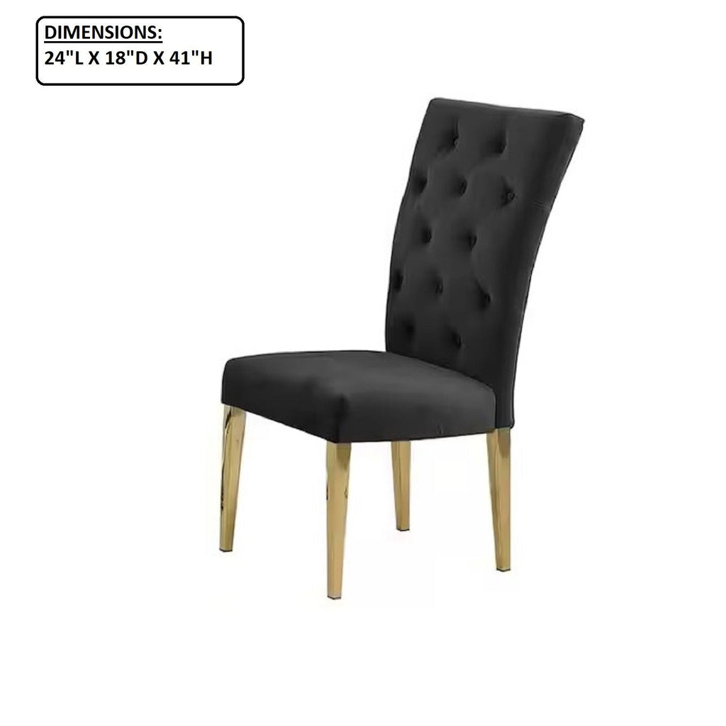 Modern Upholstered Dining Chair Set with Tufted Back - Multiple Colors