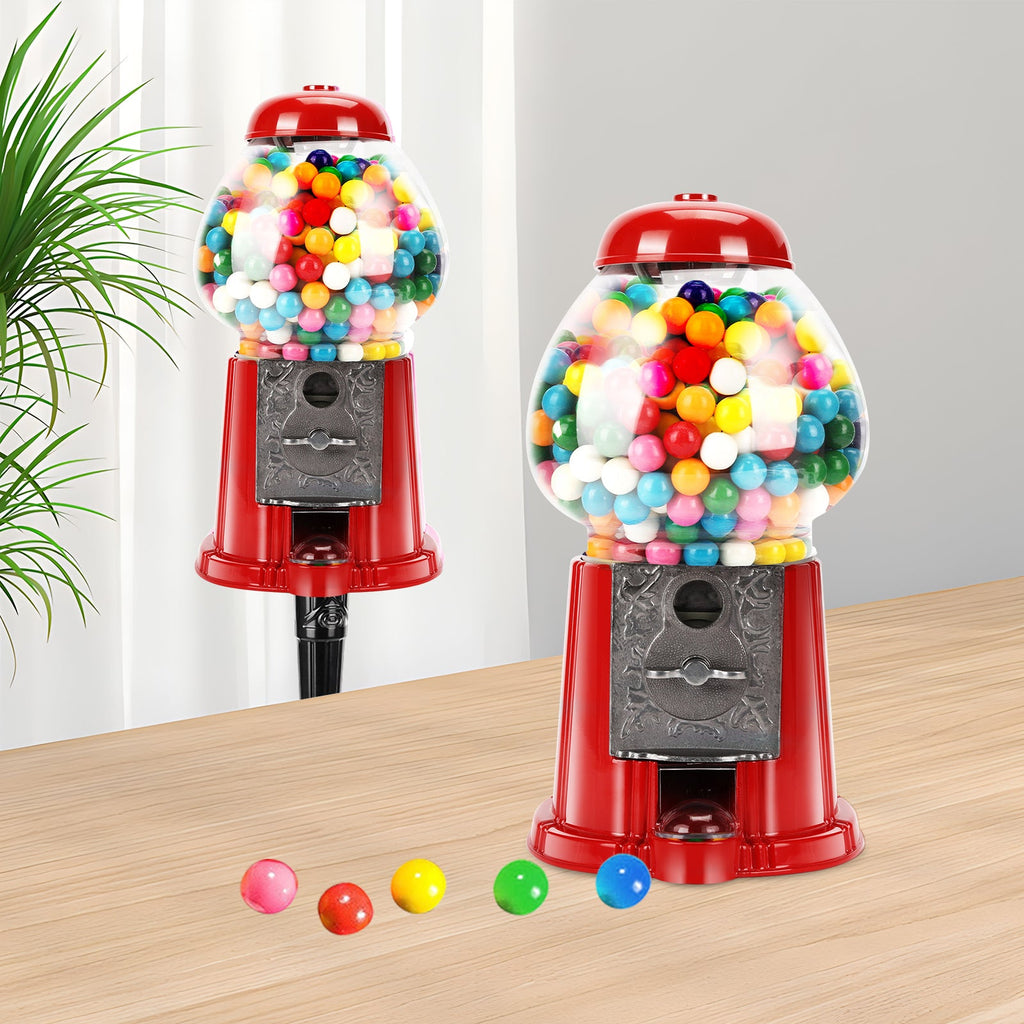 15 Inch Commercial Gumball Machine with Adjustable Dispensing - Red