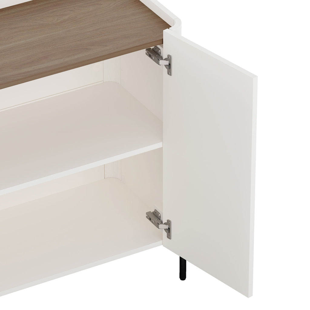 Abbey Accent Cabinet with Soft Close Doors and Rounded Edges - White or Light Brown