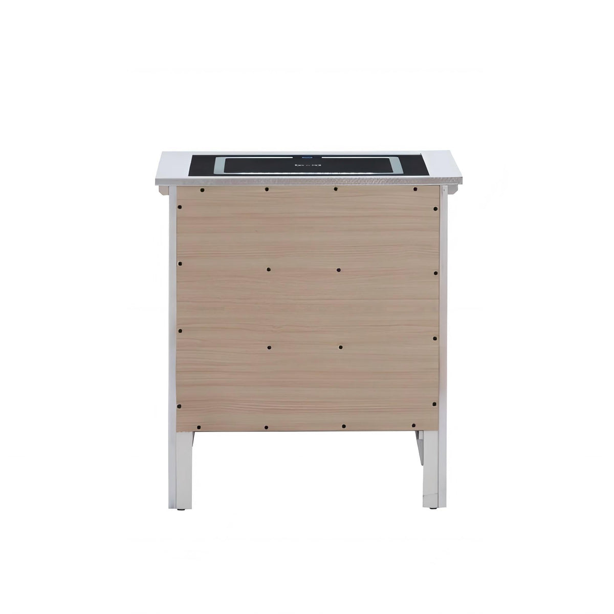 Smart 3 Drawer Nightstand with USB Charging and Integrated Speakers - White