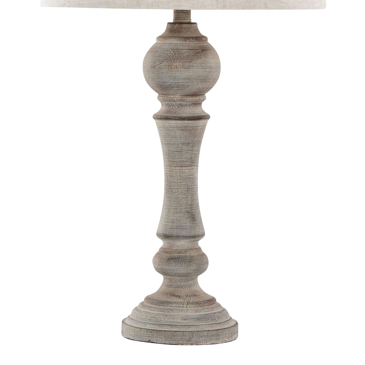 Farmhouse Poly Table Lamp Set with Spindle Base - Gray or White