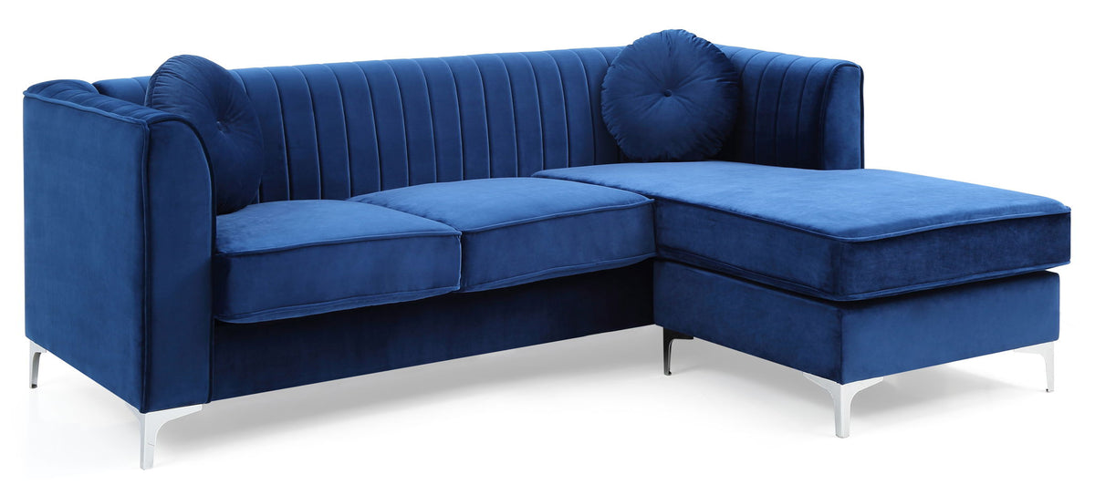 Micro Suede Sofa Chaise with Channel Quilting - Multiple Colors