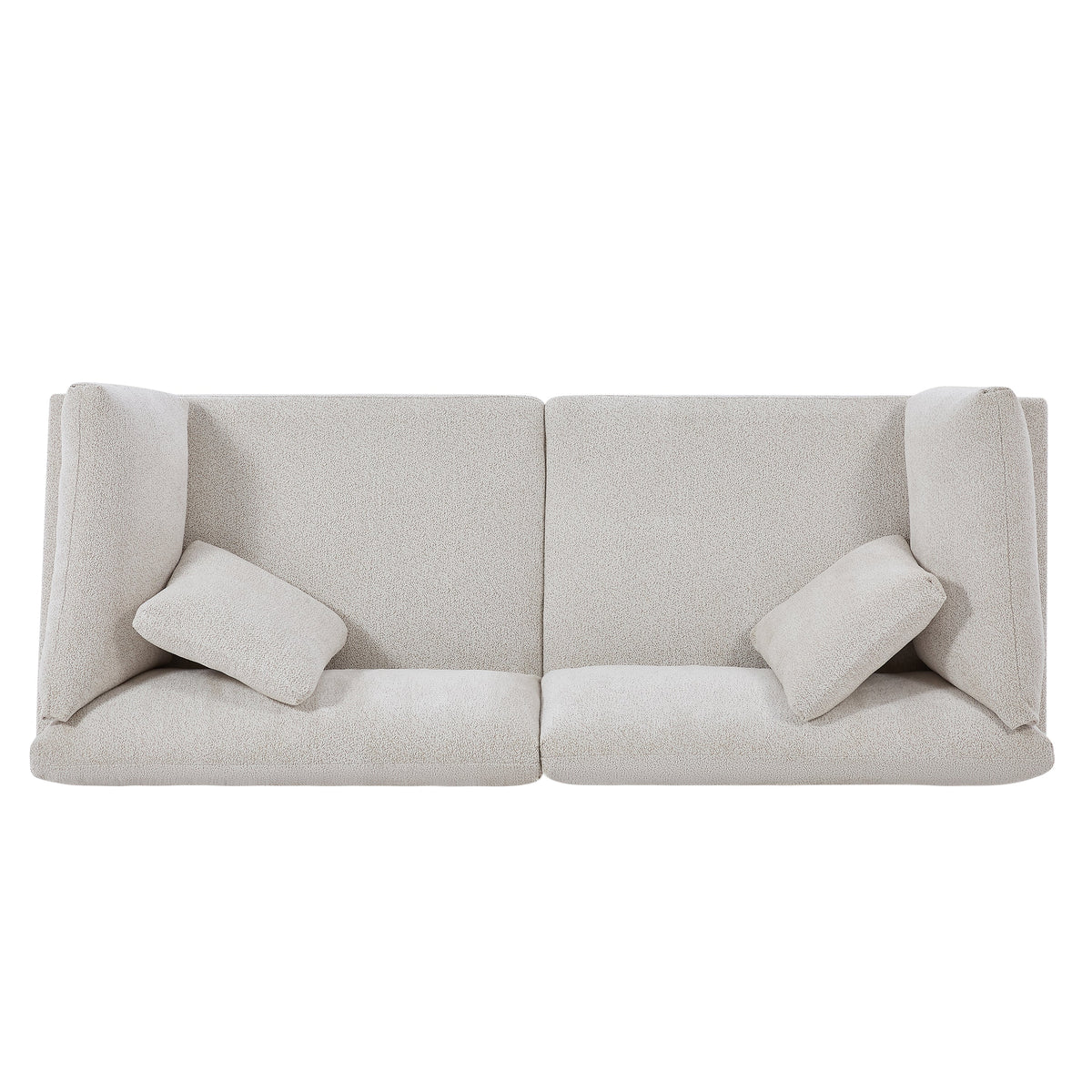 Beige Modern Flared Arms Sofa with High-Density Cushions - 83.5" Wide