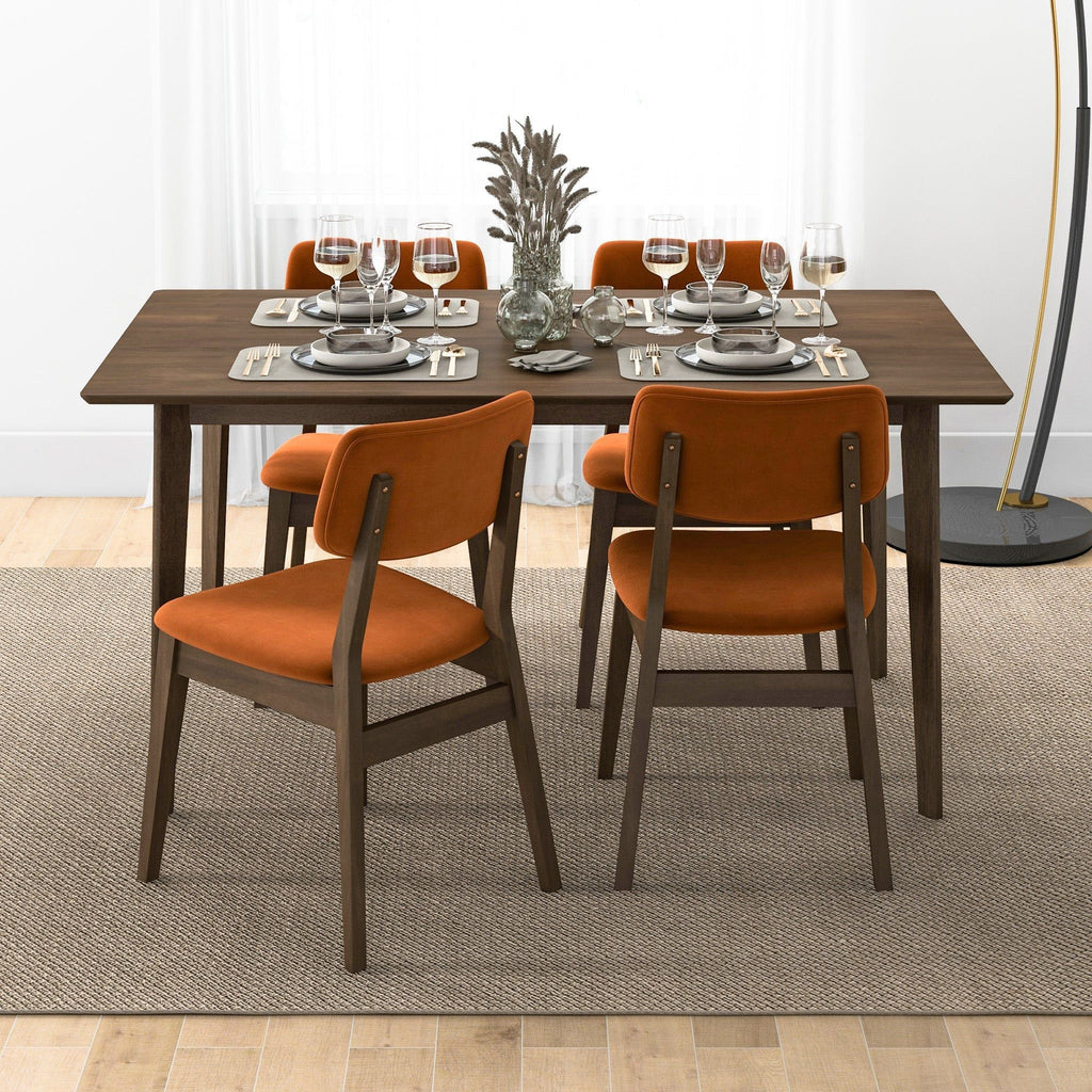 Solid Back Side Chair Set with Mid-Century Modern Design - Multiple Colors