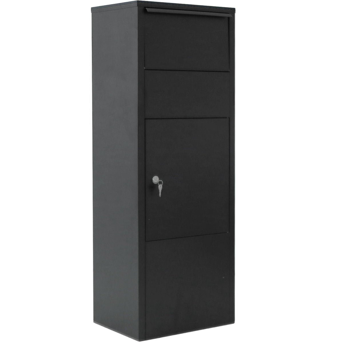 Large Package Delivery Parcel Mail Drop Box with Lockable Storage - Black