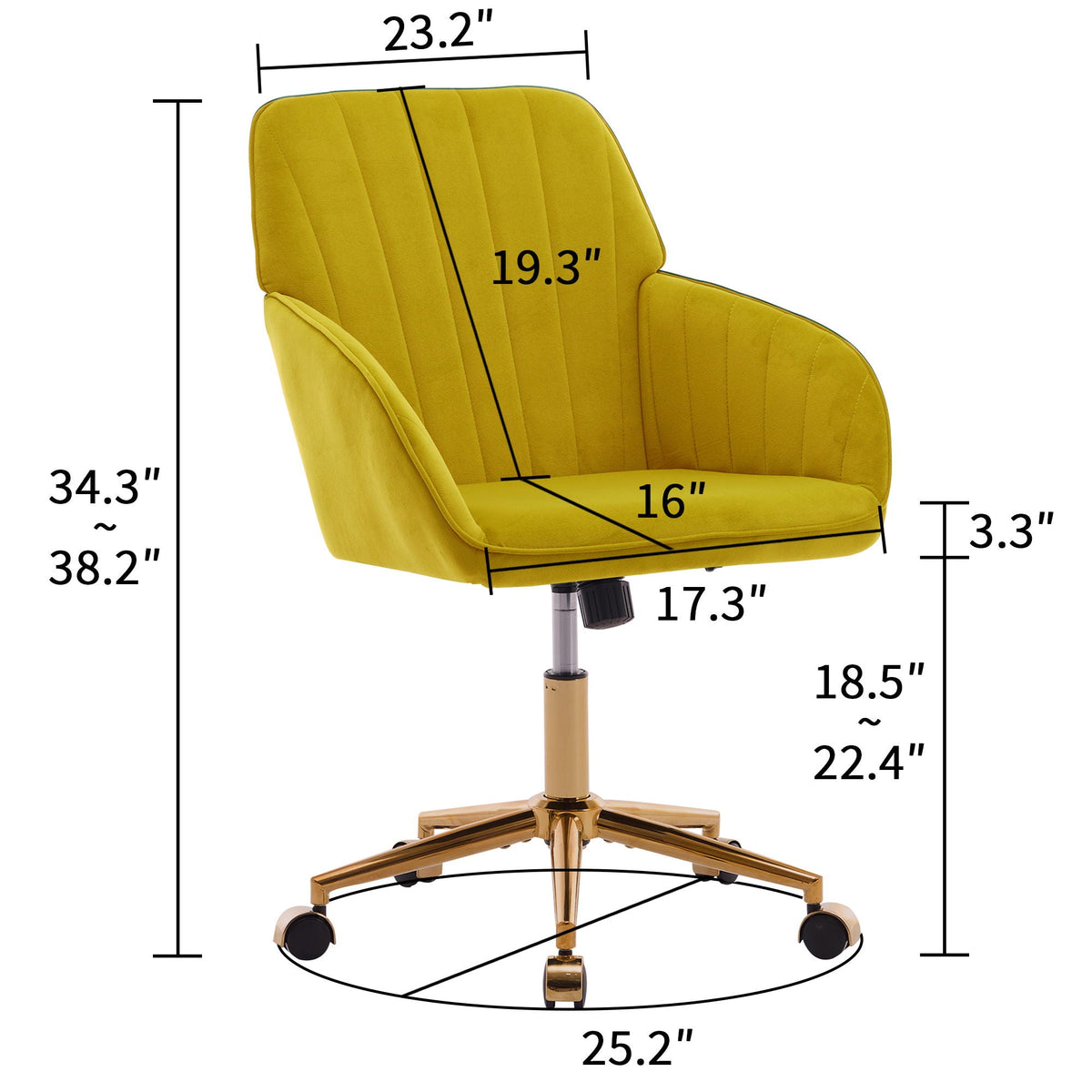 Ergonomic Swivel Office Chair with Memory Foam Seat - Multiple Colors