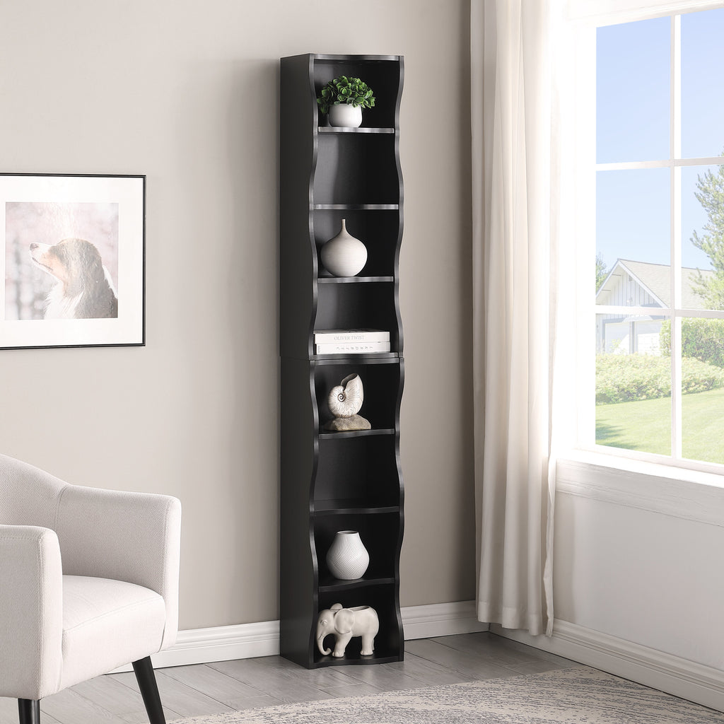 8-Layer Adjustable Shelf Ultra-Thin Bookshelf