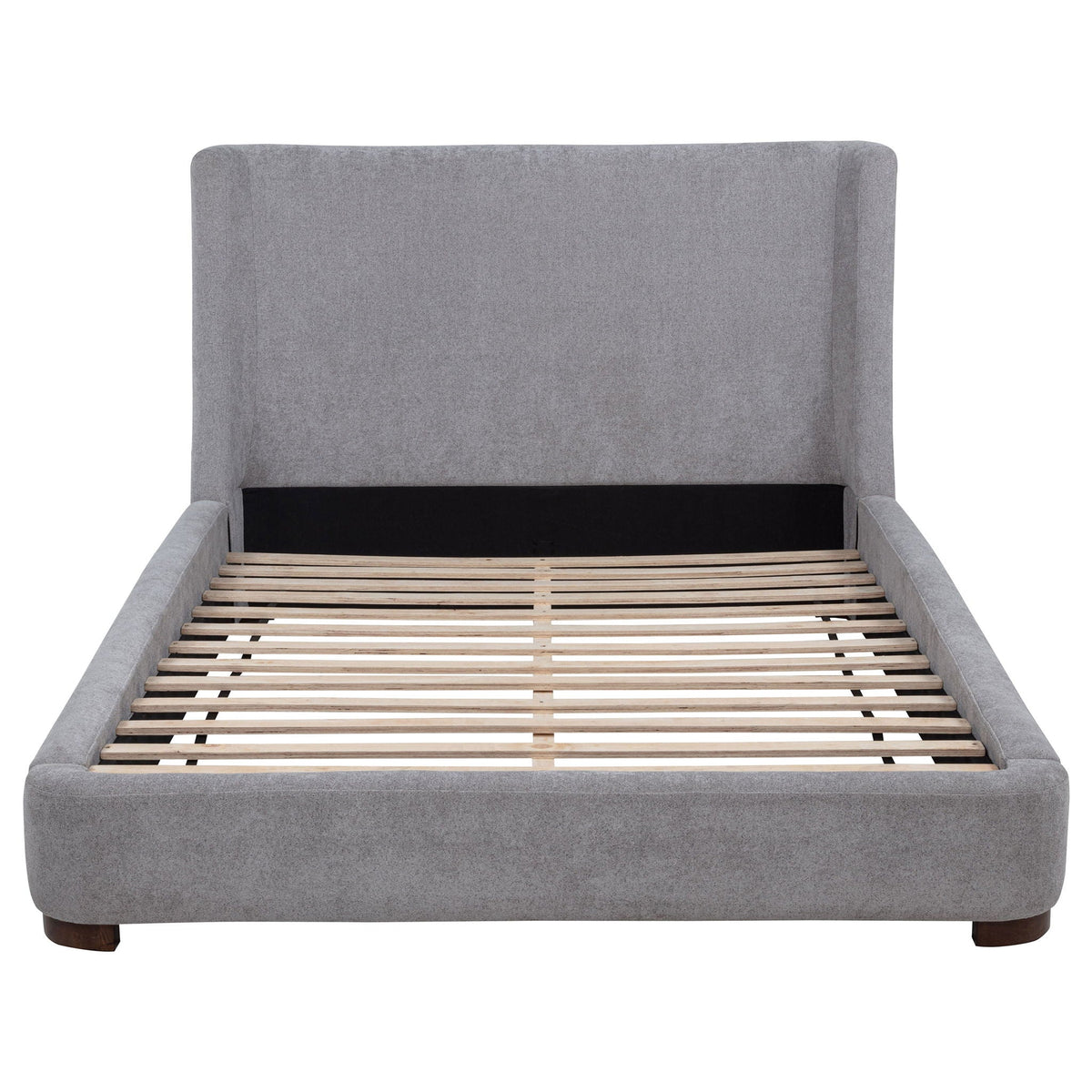 Rennes Upholstered Queen Wingback Platform Bed Grey