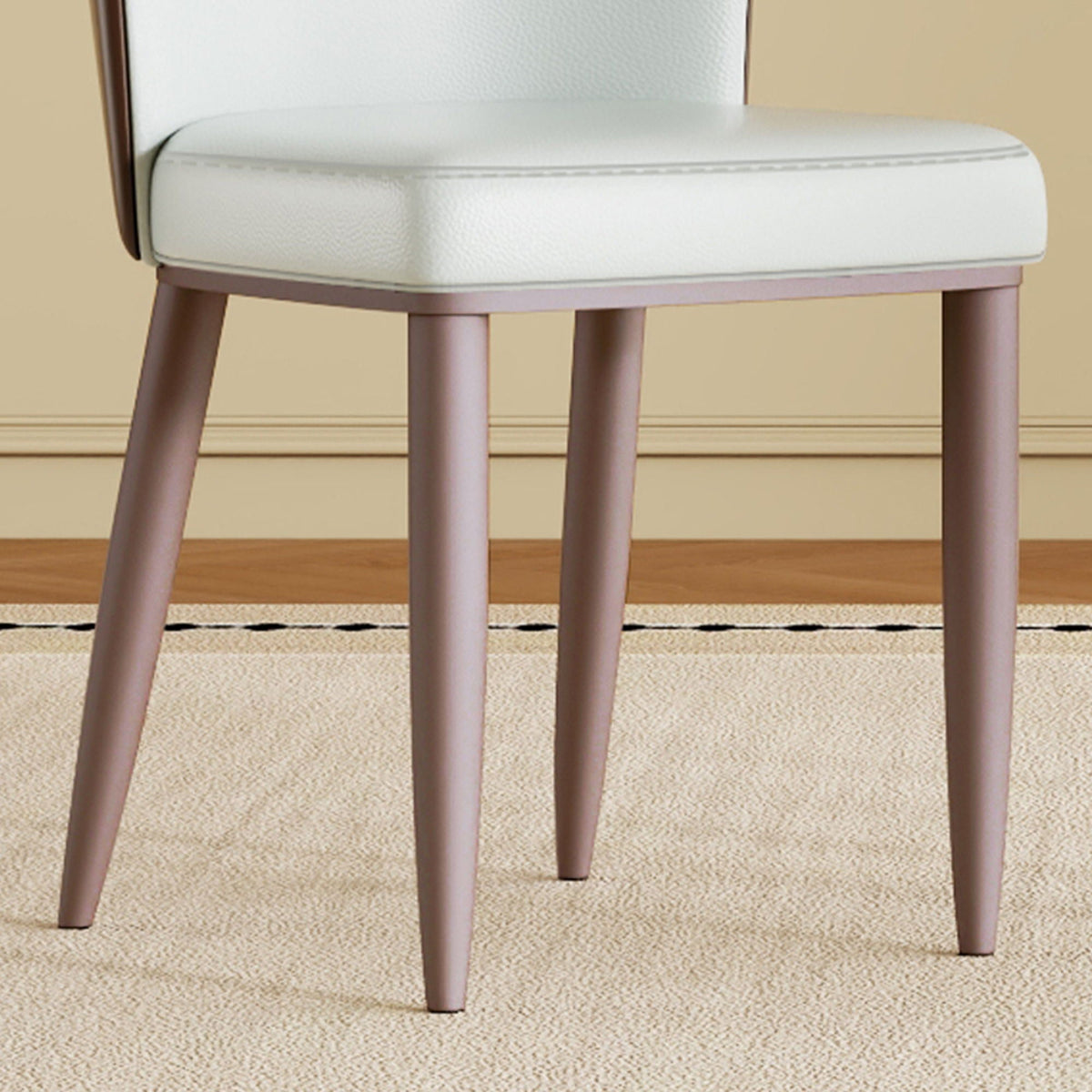 White Dining Chair Set with Carbon Steel Legs and Comfortable Seating