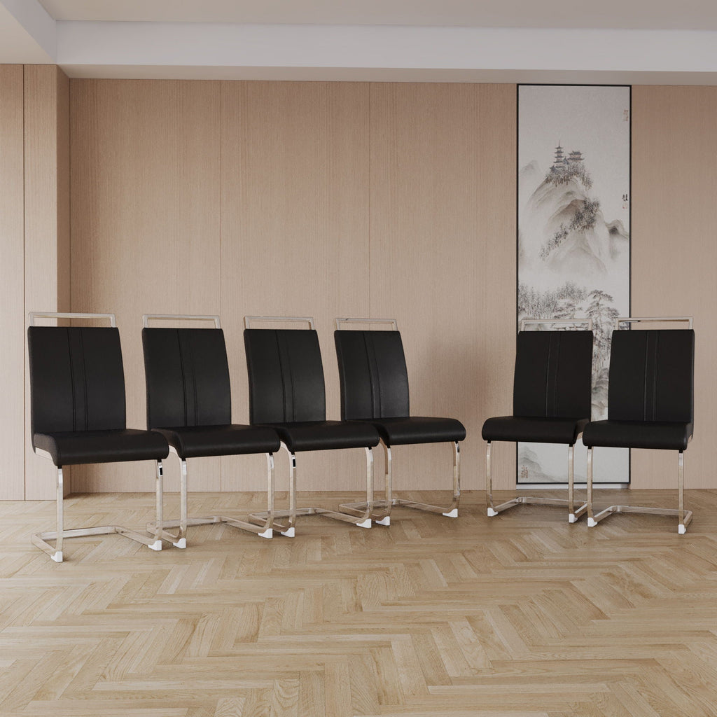 Modern Dining Chairs with Padded Seat and High Back - Black, White, or Dark Gray
