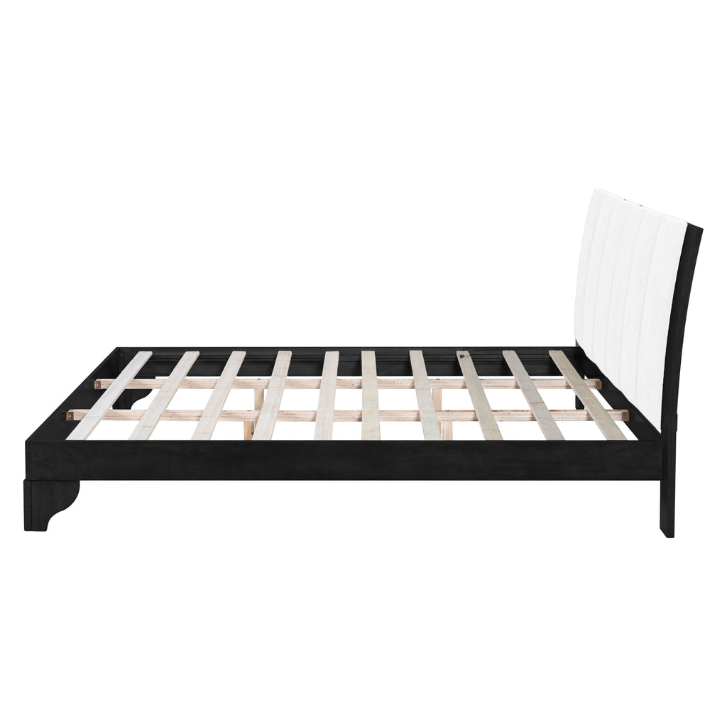 King Size Bed Frame with Reinforced Support - Black and White