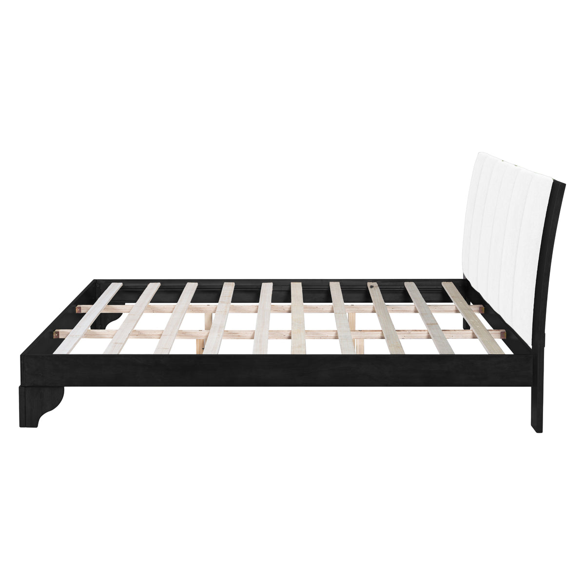 King Size Bed Frame with Reinforced Support - Black and White