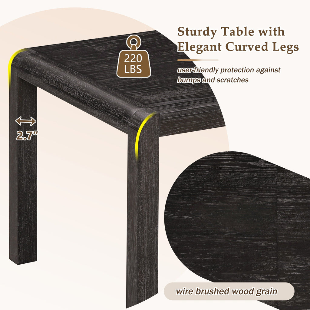 Extendable Dining Table Set with 4 Upholstered Chairs and 1 Bench